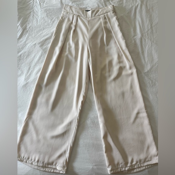 Elegant Cream Wide-Leg Trousers - Picture 1 of 2